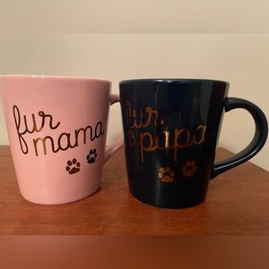 2 Indigo large mugs “Fur Mama” and “Fur Papa”. Great condition! No chips.